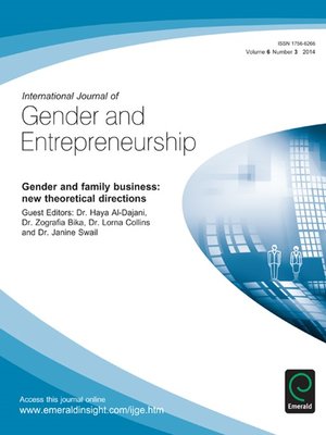 cover image of International Journal of Gender and Entrepreneurship, Volume 6, Issue 3
